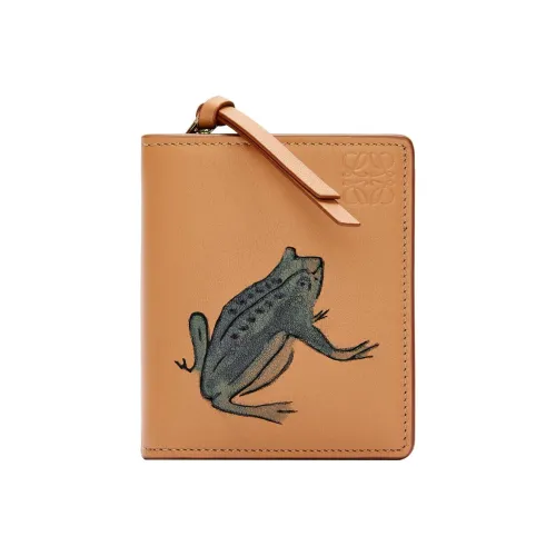 LOEWE Телячья кожа Держатель для карт кошелек Женские Коричневый