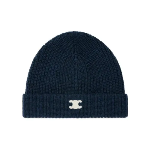 CELINE Кашемир Шапки-бини Темно-синий Синий Мужской
