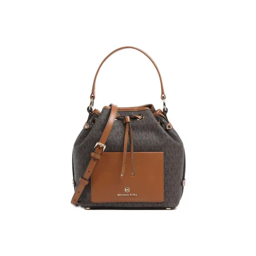MICHAEL KORS Canvas Leather Bucket Bag Shoulder Bag Crossbody Bag Medium Women's Brown