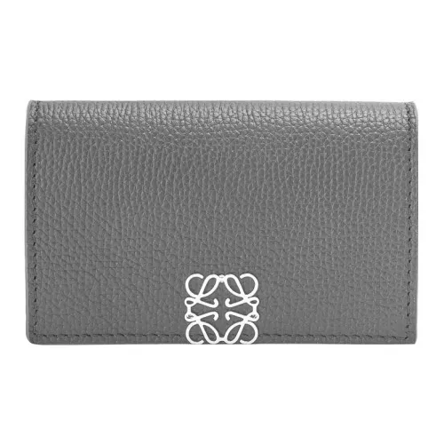 LOEWE Anagram Pebble Текстура Телячья кожа Картхолдер Женские Асфальтовый серый