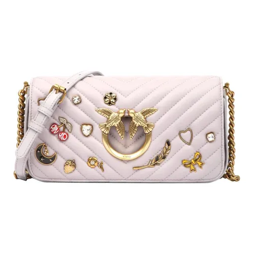 PINKO Puff Овчина Телячья кожа Сумка через плечо Мини Женская Таро Фиолетовый