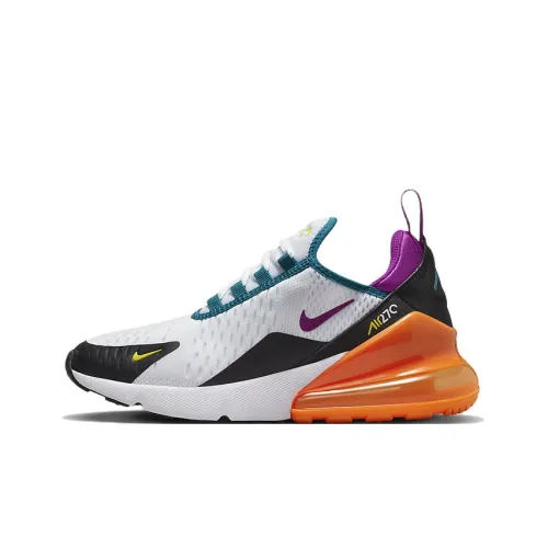 Nike Air Max 270 Low Топ Повседневная обувь GS Белый Фиолетовый Оранжевый