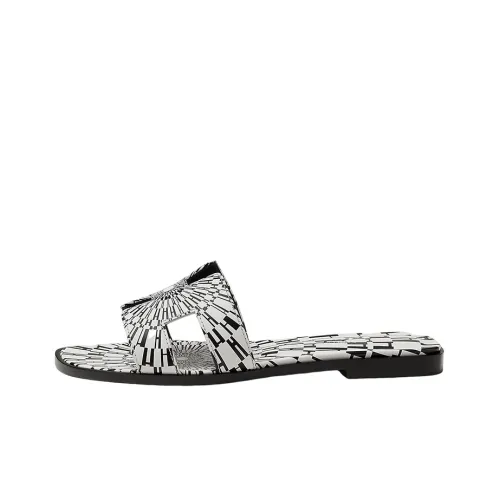 HERMES Oran Слипоны Женские Черный Белый
