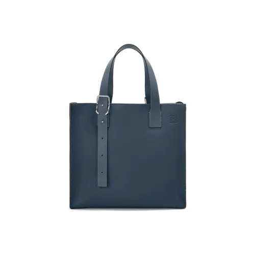 LOEWE Soft с текстурой Телячья кожа Тоут Сумка Сумка для покупок Сумка Регулярная Мужская Агат Синий