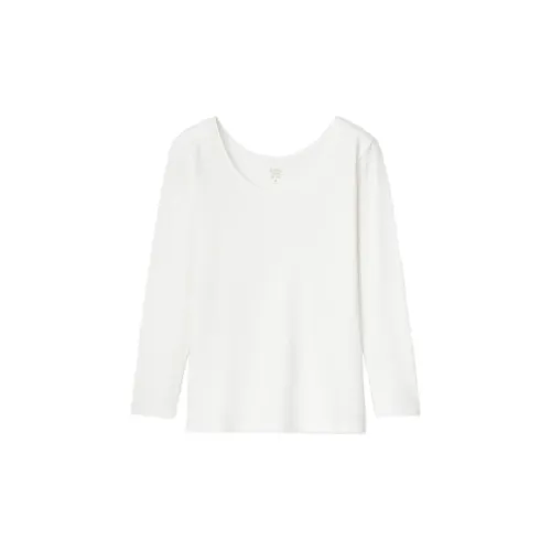 UNIQLO Жемчужно-белые Женские Термофутболки