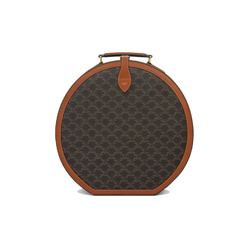 CELINE Triomphe Холст Телячья кожа Хлопок для хранения Женские Коричневый