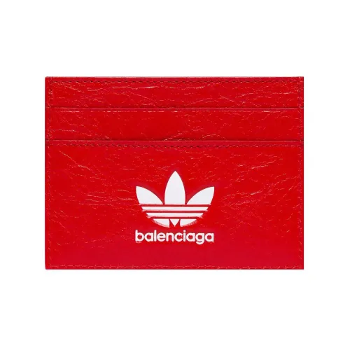Balenciaga Adidas Коллаборация Sheepskin Картхолдер Unisex Red