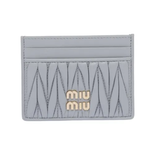 MIU MIU Matelassé Мягкий Овчина Кожа Держатель для карт Держатель для карт Маленький Женский Васильковый синий