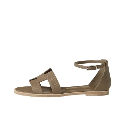 HERMES Santorini One Ремешок Сандалии Женские Темно-Коричневый