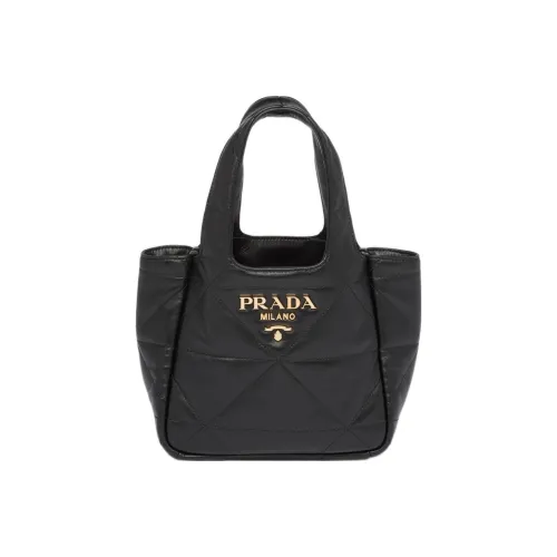 PRADA Nappa Sheep Leather Tote Bag Shopping Bag Handbag Small Women's Black
