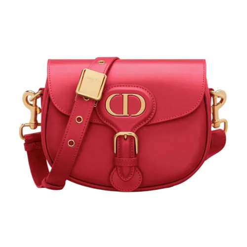 DIOR Bobby Гладкая коровья кожа Седло Сумка Сумка через плечо Маленькая Женская Красная