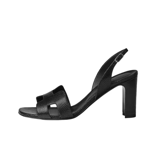 HERMES Eternite 80 One Ремешок Сандалии Женские Черные