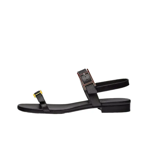 HERMES Cristal One Ремешок Сандалии Женские Черные