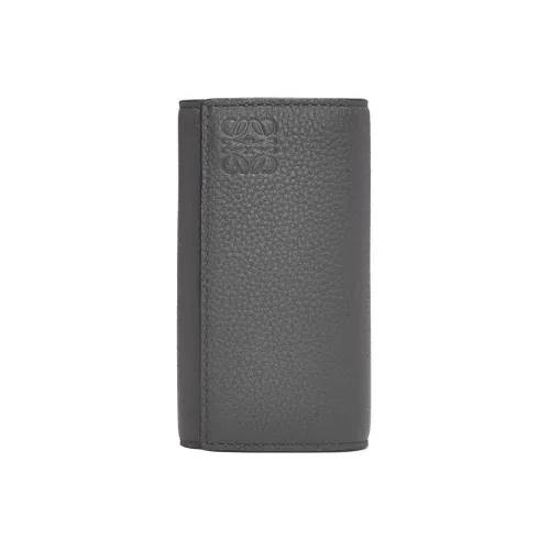 LOEWE Soft с рельефом Телячья кожа Key Pouch Мужской Антрацит