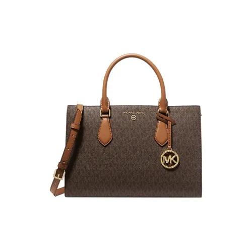 MICHAEL KORS Valerie Холст Доска Доска Сумка Сумка через плечо Сумка через плечо Средняя Женская Темно-коричневый и Желтый Коричневый