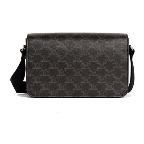 CELINE Triomphe Коровья кожа Курьерская сумка Сумка через плечо Мужская Черная