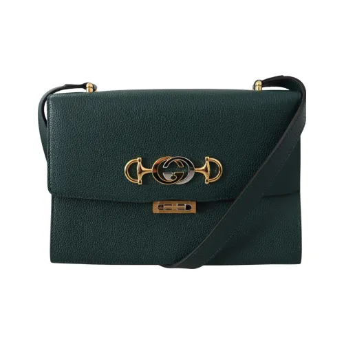 GUCCI Zumi GRAIN LEATHER Сумка через плечо Сумка на плечо Женская Зеленая