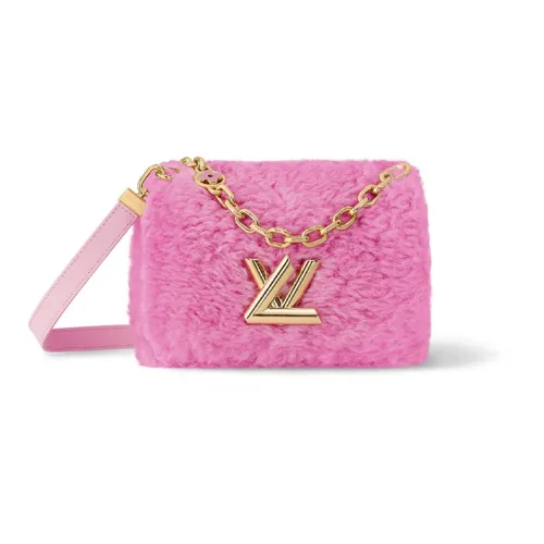 LOUIS VUITTON Twist Shearling с телячьей кожей украшенная сумка через плечо сумка на плечо женская розовая