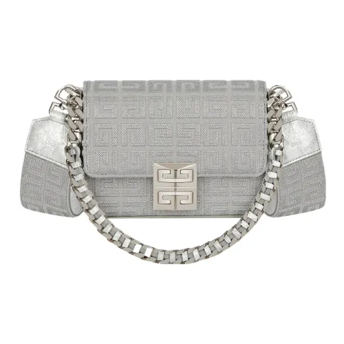 GIVENCHY 4G Вышивка Холст Сумка Сумка через плечо Сумка через плечо Маленькая Женская Серый