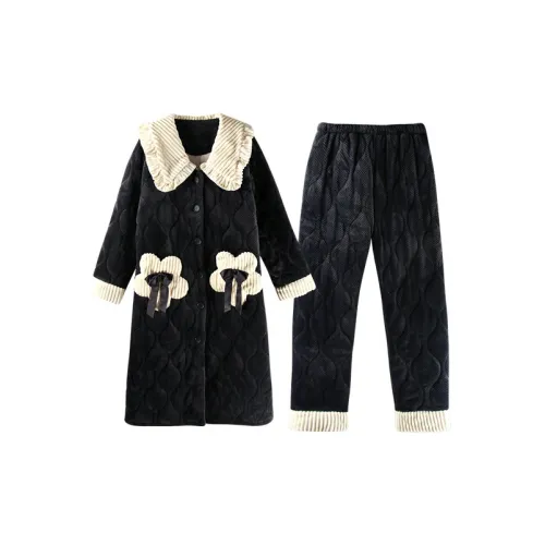 Q'NIANMA Афинский черный женский пижамный комплект