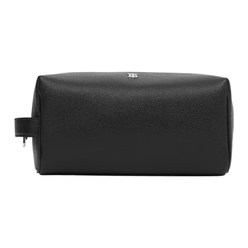 Burberry Телячья кожа Клатч Сумка для туалетных принадлежностей Стандартная Мужская Черная