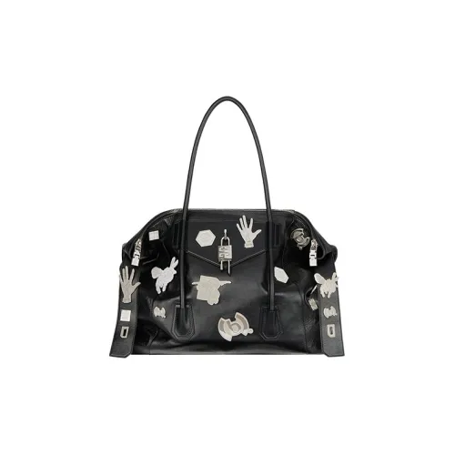 Givenchy BSTROY Collaboration Antigona Lock Телячья кожа Сумка через плечо Сумка среднего размера Женская Черная