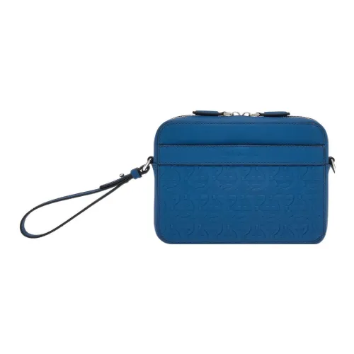 FERRAGAMO GANCINI Коровья кожа Сумка через плечо Мужская Синяя