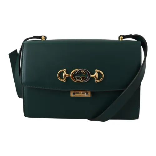 GUCCI Zumi Кожа Сумка через плечо Сумка на плечо Женская Зеленая