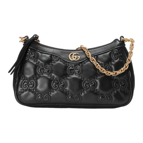 GUCCI GG Matelassé Кожа Маленькая Сумка Сумка через плечо Сумка на плечо Сумка Женская Черная
