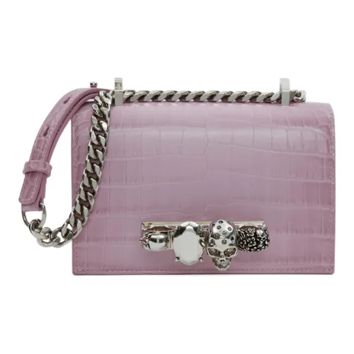 Alexander McQueen JEWELLED SATCHEL Коровья кожа Сумка через плечо Мини Женские Винтажный розовый