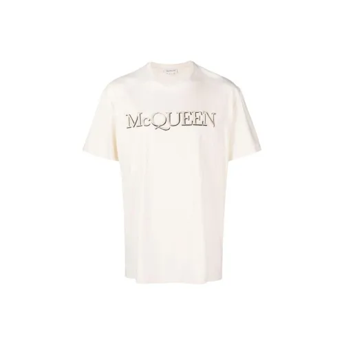 Alexander McQueen Бежевые Мужские T-рубашки