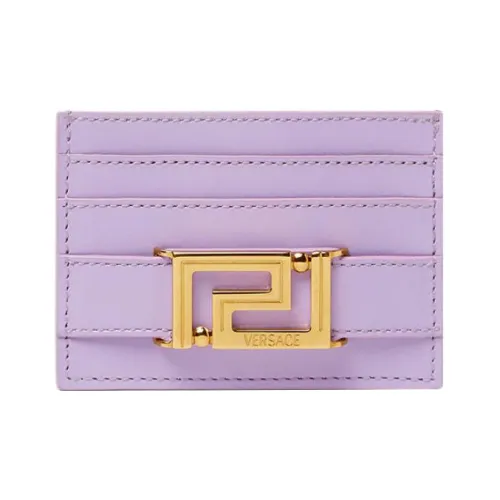 VERSACE Greca Goddess Коровья кожа Кошелек Держатель для карт Держатель для карт Женские Фиолетовый