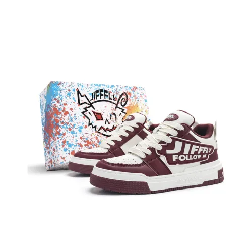 Jifffly Slip-resistant Abrasion-resistant Breathable Low-Top Skateboard Shoes Unisex Burgundy Jifffly Противоскользящие Устойчивые к износу Дышащие Низкие Кроссовки для скейтбординга Унисекс Бордовый