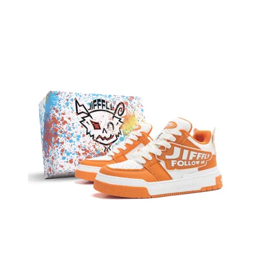 Jifffly противоскользящие и износостойкие визуально увеличивающие рост низкие кроссовки для скейтбординга унисекс белые и оранжевые