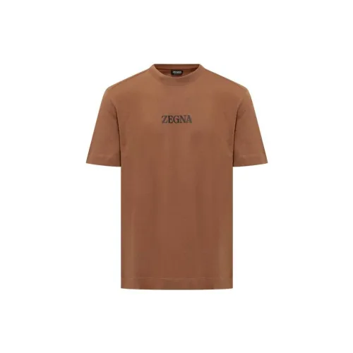 Ermenegildo Zegna Коричневые Мужские T-рубашки
