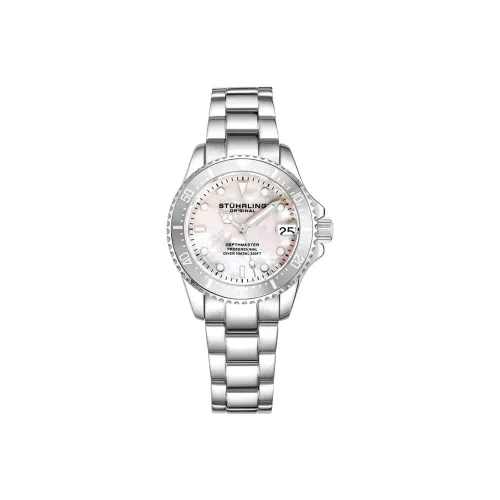 STUHRLING Кварцевый механизм Женские часы Diver Collection, 32мм*9мм*32мм, жемчужная раковина, цвет