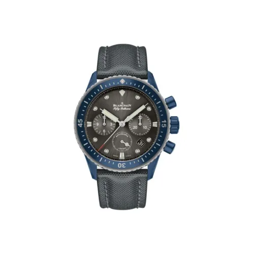 BLANCPAIN FIFTY FATHOMS Автоматический Механический Механизм Женские Часы 43,6 мм Серый Циферблат Керамика Чехол Часов Тканевый Ремешок
