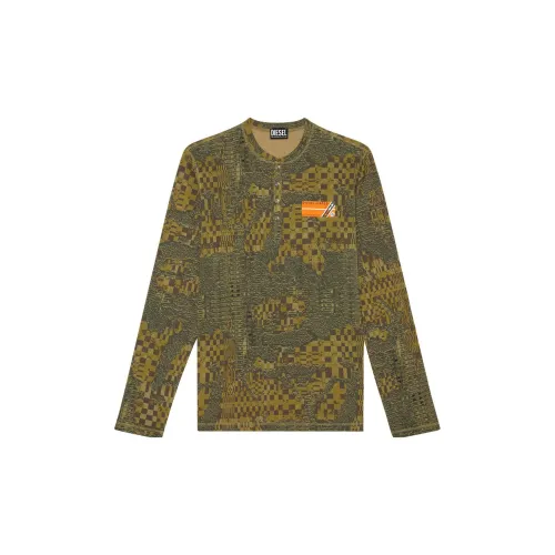 DIESEL Оливково-зеленые Мужские T-рубашки