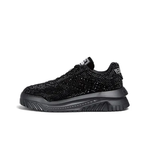 VERSACE Устойчивый к истиранию Низкий Топ Спортивная Повседневная Обувь Мужская Черная