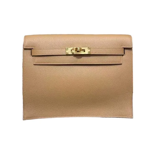 HERMES Kelly Danse Evercolor Телячья кожа Одно плечо Через плечо Клатч Женские 0M Chai Молочно-чайный
