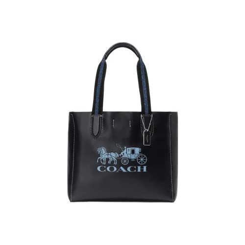 COACH Derby Каменная кожа с замшей Тоут Сумка Сумка для покупок Сумка Сумка через плечо Женская Морской синий