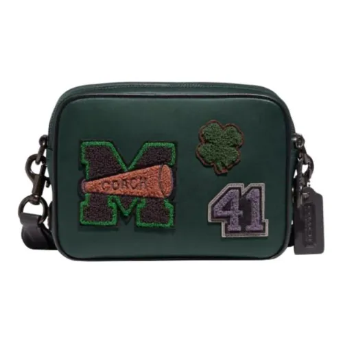 COACH Пилотный Перчаточная дубленая кожа Сумка через плечо Маленькая Женская Зеленая