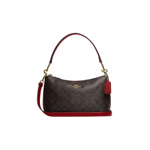 COACH Clara Коровья кожа Сумка через плечо Женская Темно-коричневый