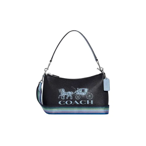COACH Clara Коровья кожа Сумка через плечо Женская Черная и Синяя