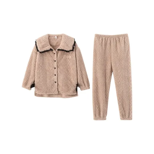 X QINGE Абрикос Женские Пижамные Комплекты