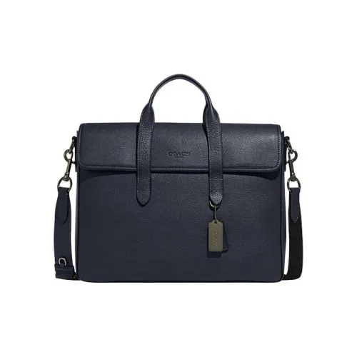 COACH Sullivan Коровья кожа Доска для ноутбука Сумка Сумка через плечо Сумка через плечо Большая Мужская Черная Синяя