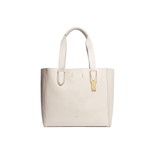 COACH Derby Pebble Кожа Тоут Сумка Сумка для покупок Сумка на плечо Сумка Большая Женская Белая