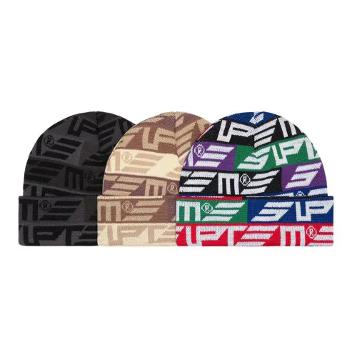 Supreme Акриловые Шапки-бини Унисекс Черный Бежевый Многоцветный