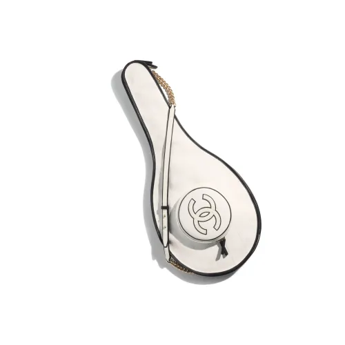 Chanel 23C Early Spring Хлопок Canvas Телячья кожа Золото Металл Ракетка Сумка Сумка через плечо Сумка на плечо Женская