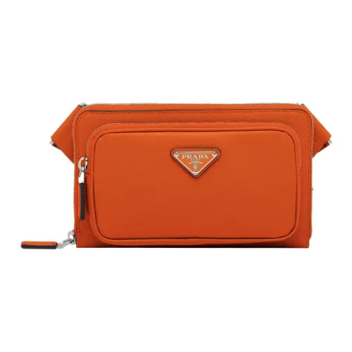PRADA Saffiano кожа сумка через плечо мужская папайя оранжевый